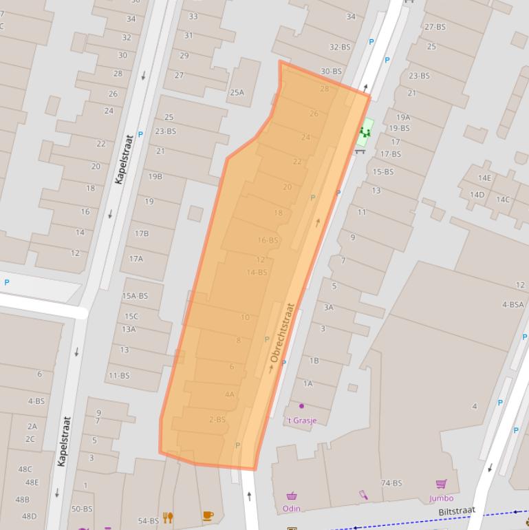 Kaart van postcodegebied 3572EE.