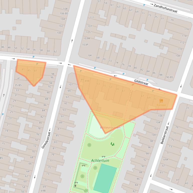 Kaart van postcodegebied 3572EK.
