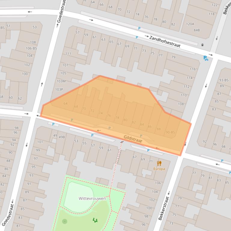 Kaart van postcodegebied 3572ER.