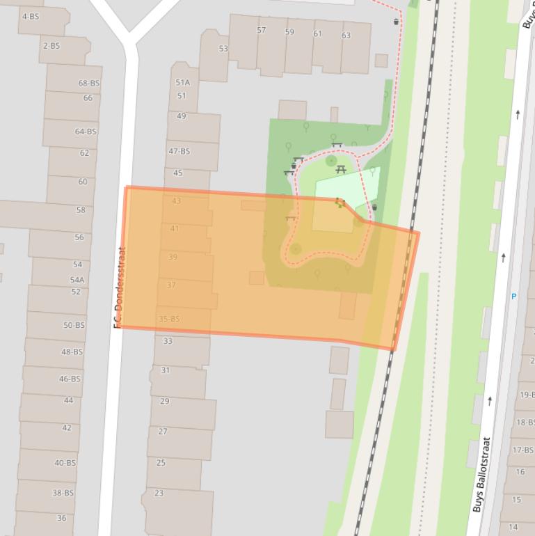 Kaart van postcodegebied 3572JC.