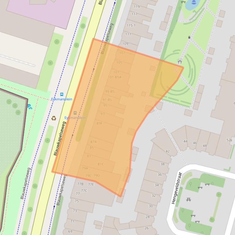 Kaart van postcodegebied 3572KD.