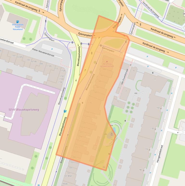 Kaart van postcodegebied 3572KE.