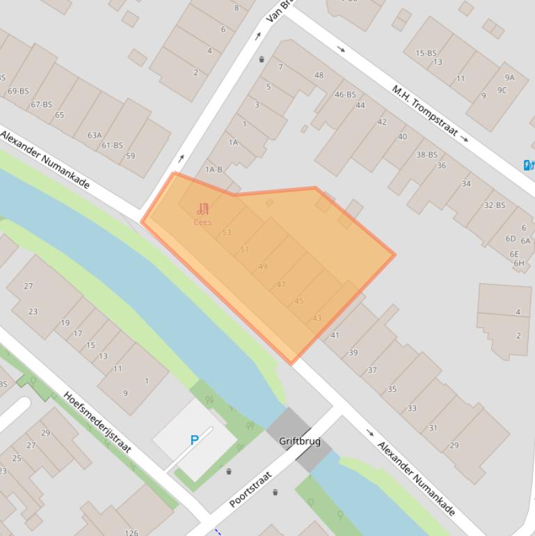 Kaart van postcodegebied 3572KS.