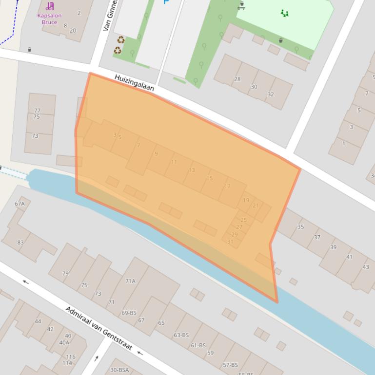 Kaart van postcodegebied 3572LG.