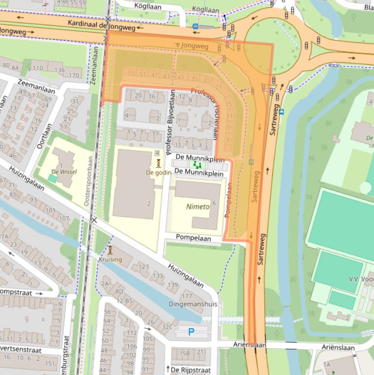 Kaart van postcodegebied 3572MA.