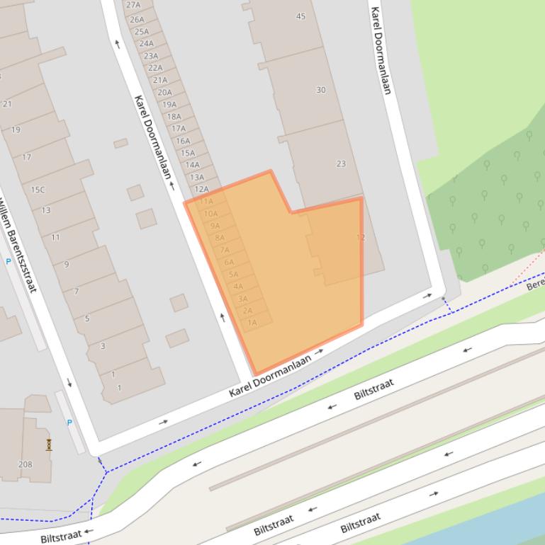 Kaart van postcodegebied 3572NA.