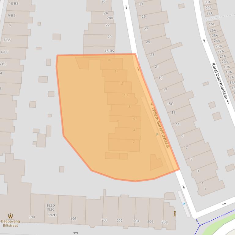 Kaart van postcodegebied 3572PH.