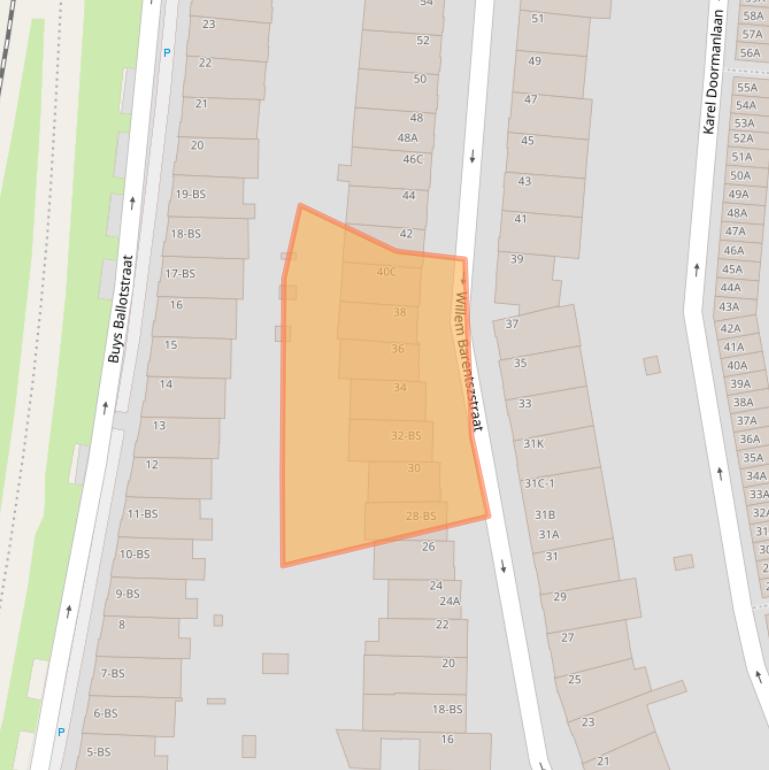 Kaart van postcodegebied 3572PK.