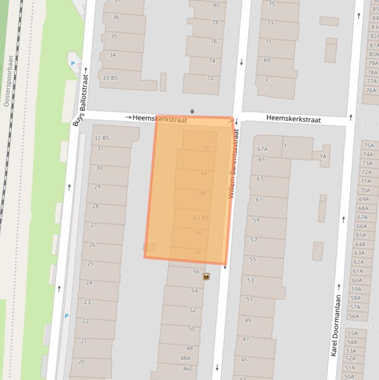 Kaart van postcodegebied 3572PM.