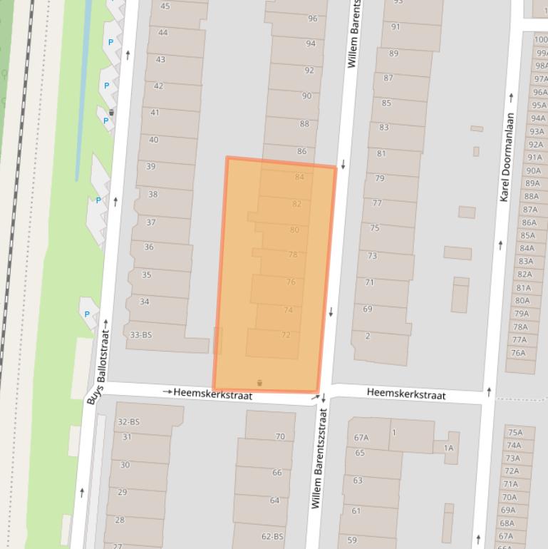 Kaart van postcodegebied 3572PN.