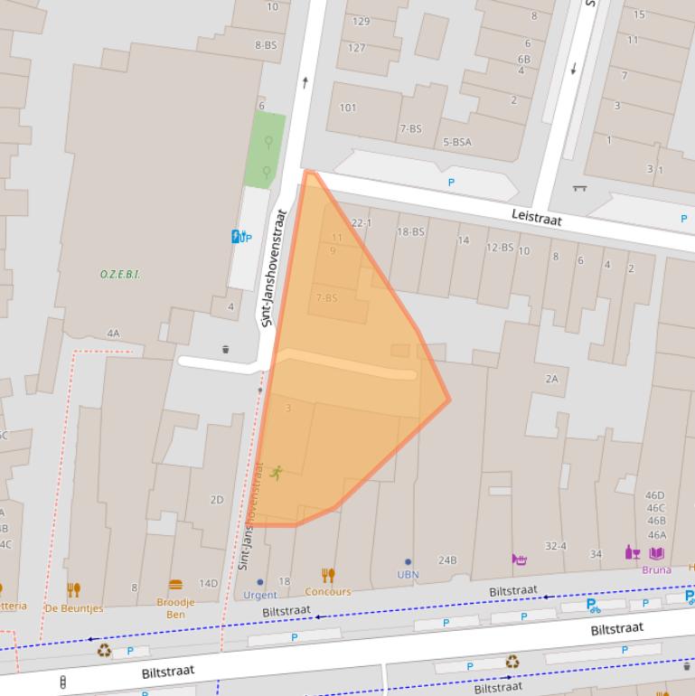 Kaart van postcodegebied 3572RA.