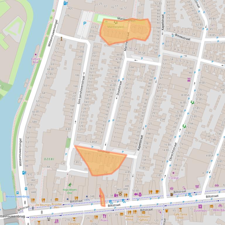 Kaart van postcodegebied 3572RE.