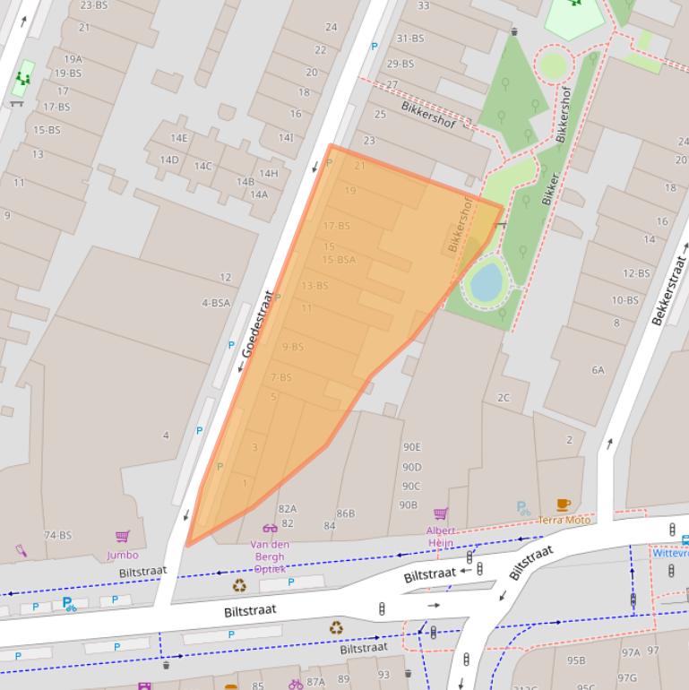 Kaart van postcodegebied 3572RL.