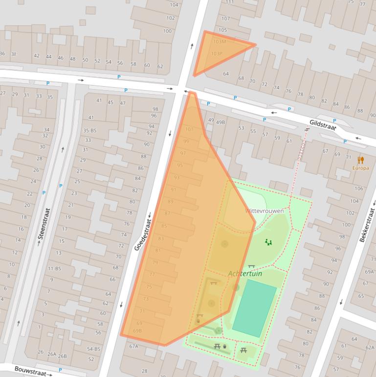 Kaart van postcodegebied 3572RP.