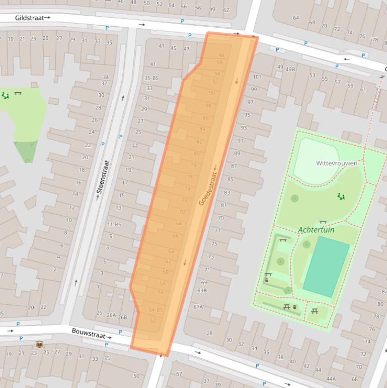 Kaart van postcodegebied 3572RW.