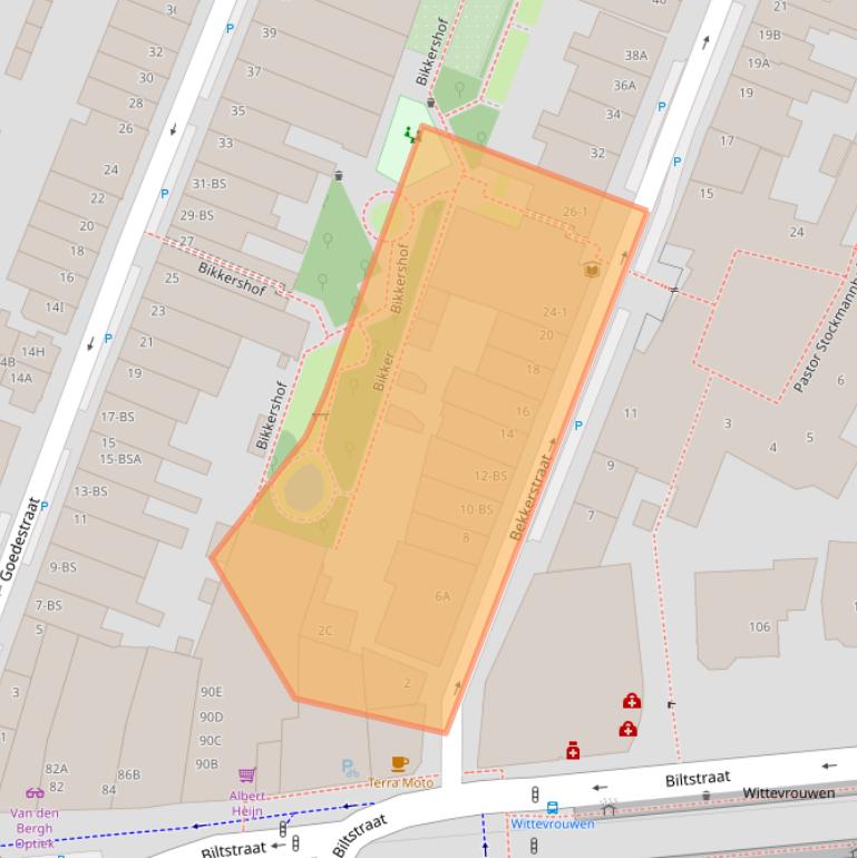 Kaart van postcodegebied 3572SH.