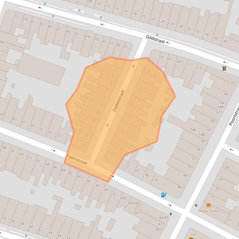Kaart van postcodegebied 3572TE.
