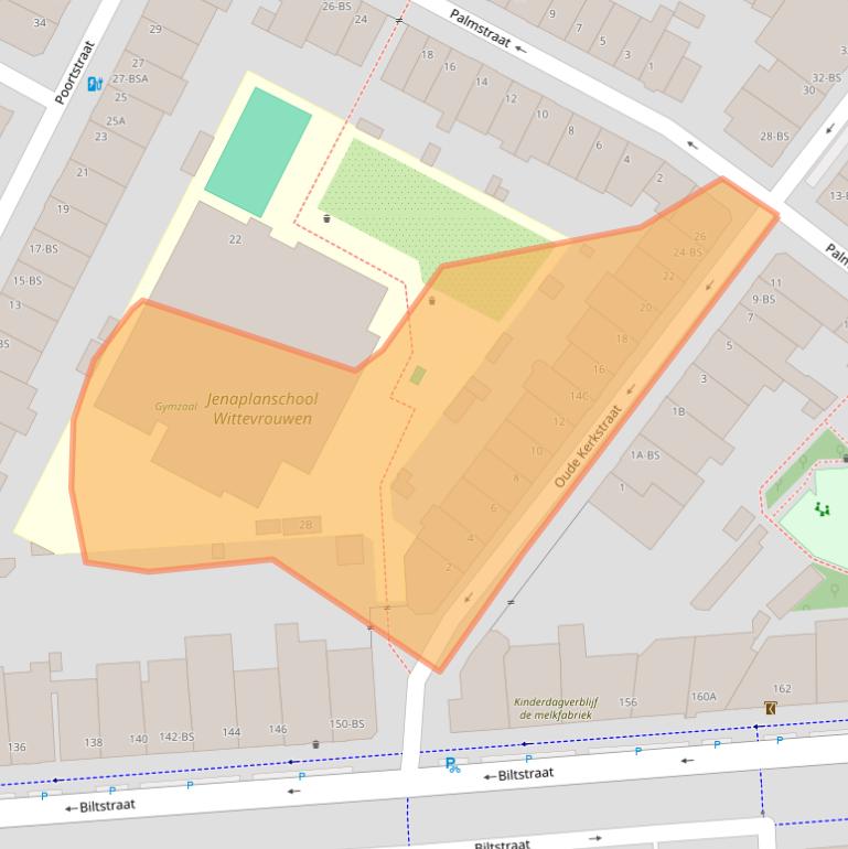 Kaart van postcodegebied 3572TJ.