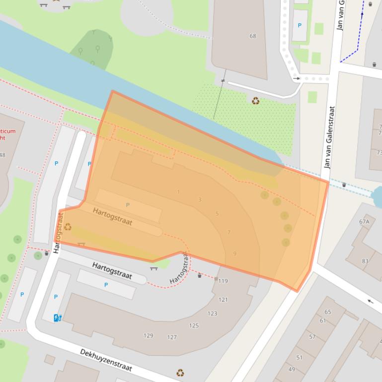 Kaart van postcodegebied 3572WH.