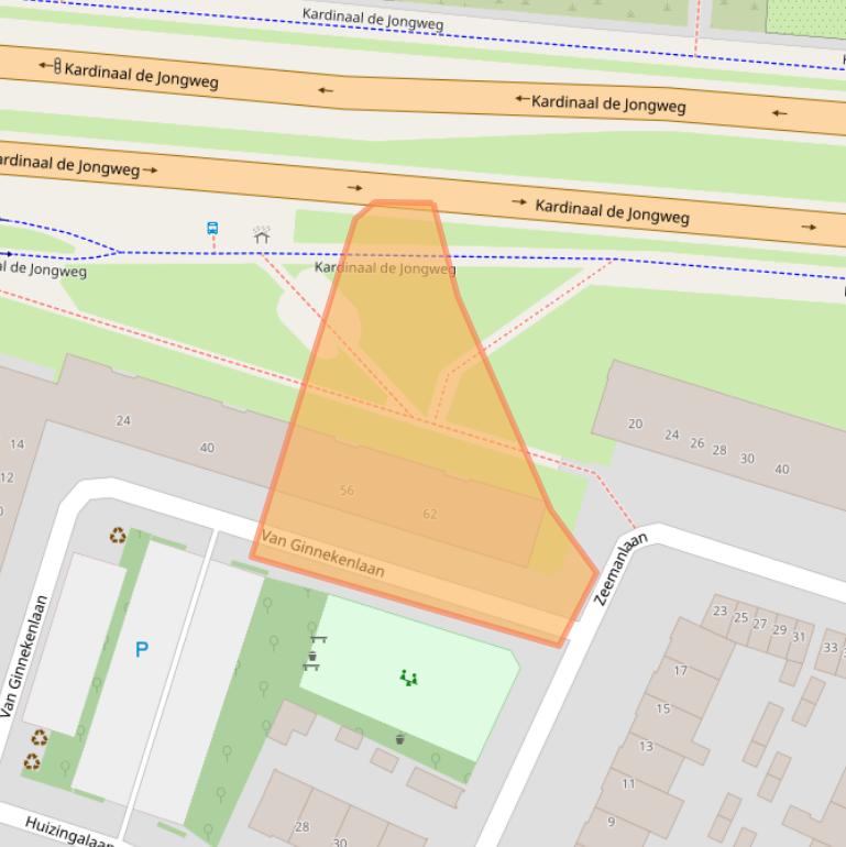 Kaart van postcodegebied 3572ZB.