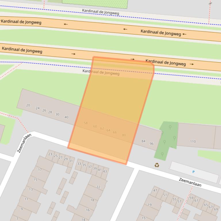 Kaart van postcodegebied 3572ZE.