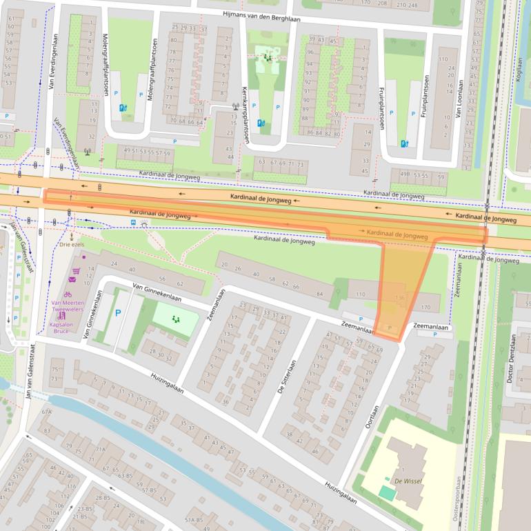 Kaart van postcodegebied 3572ZH.