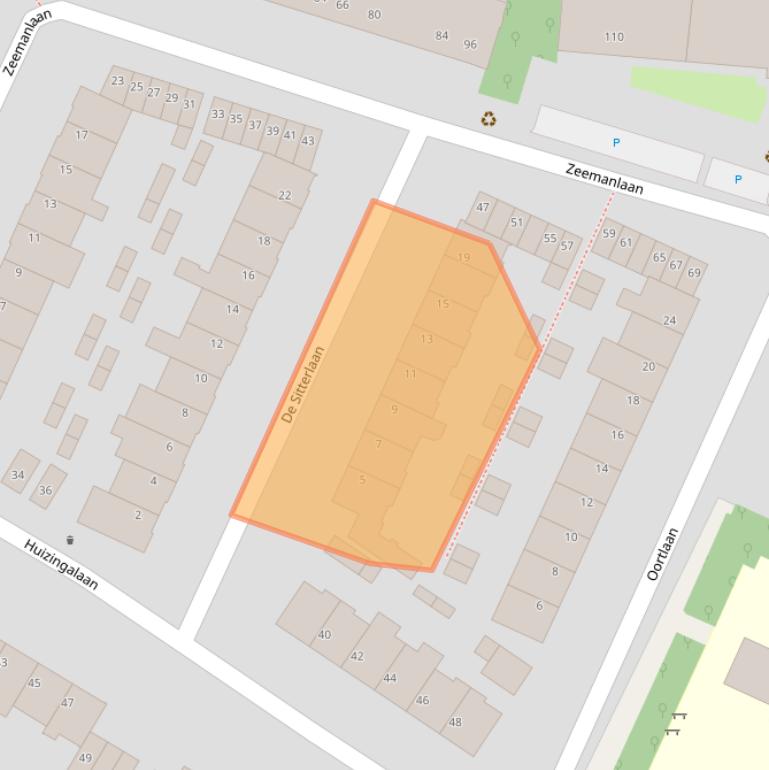 Kaart van postcodegebied 3572ZK.