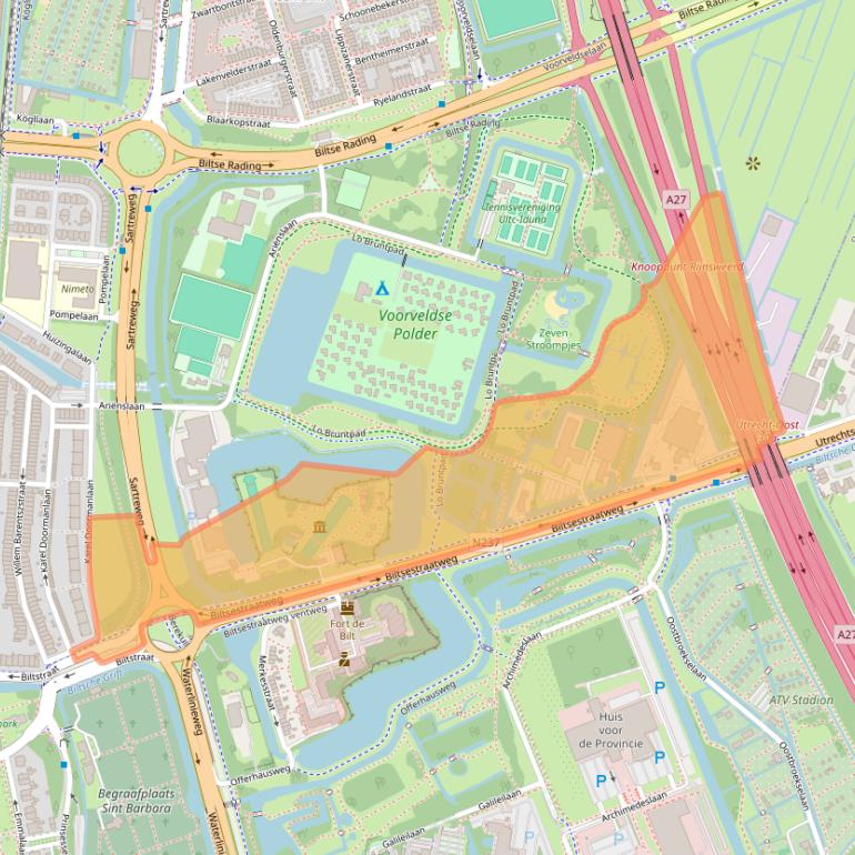 Kaart van postcodegebied 3573PS.