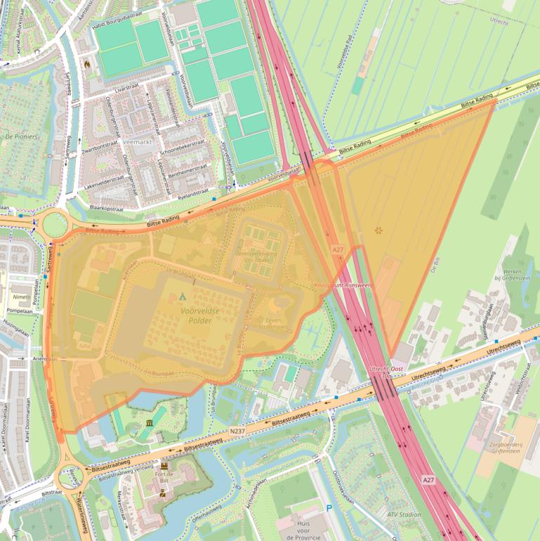 Kaart van postcodegebied 3573PT.
