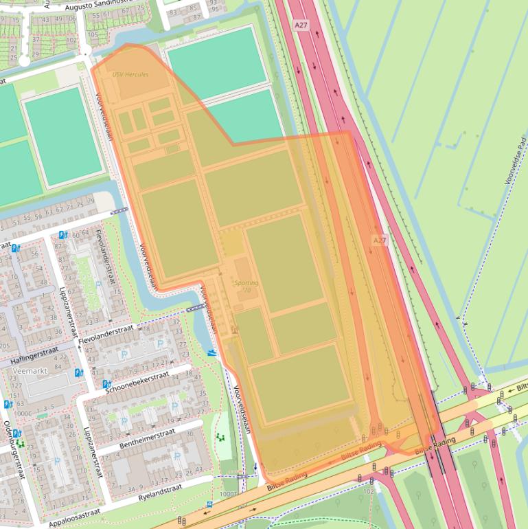 Kaart van postcodegebied 3573PV.