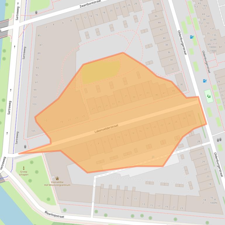 Kaart van postcodegebied 3573SG.