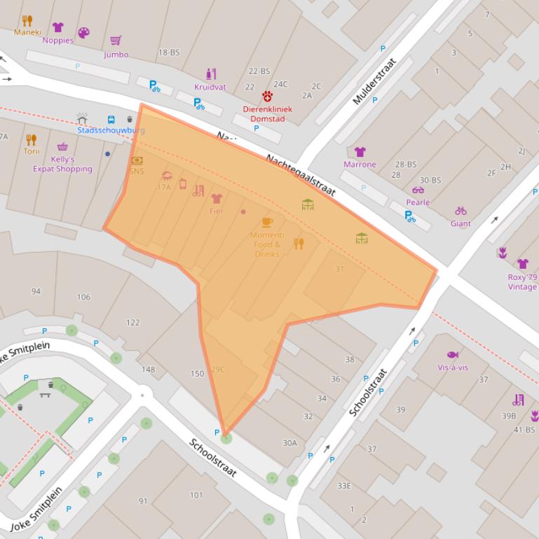 Kaart van postcodegebied 3581AB.