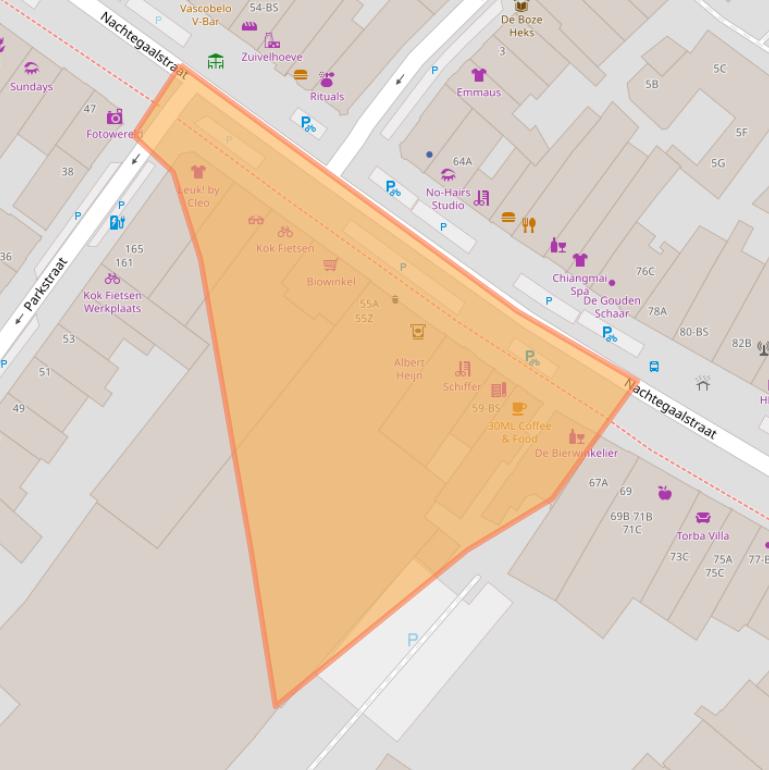 Kaart van postcodegebied 3581AD.