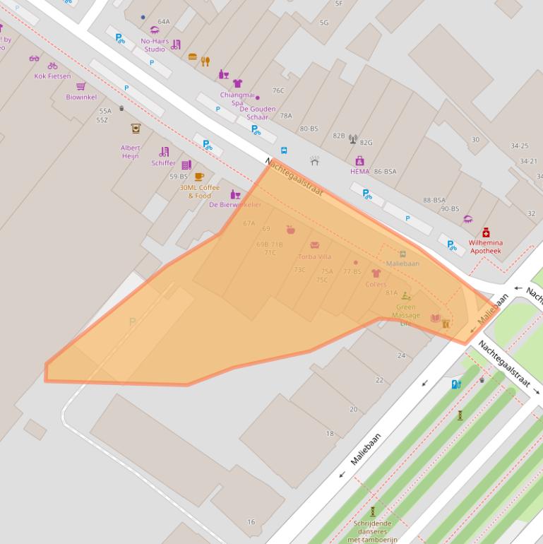 Kaart van postcodegebied 3581AE.