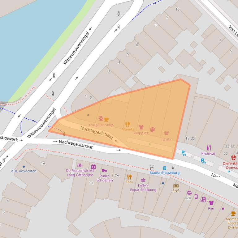 Kaart van postcodegebied 3581AG.