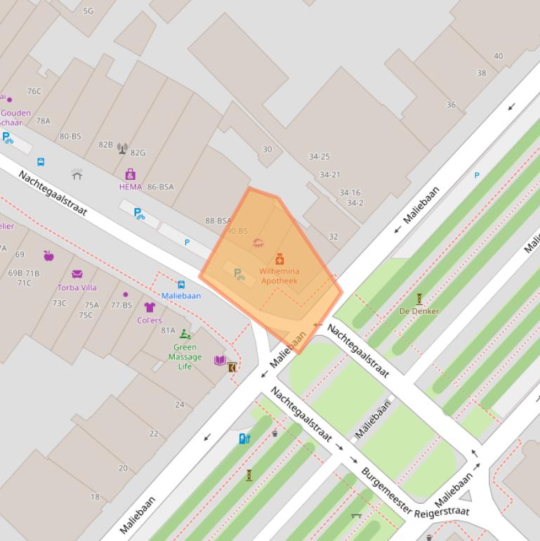 Kaart van postcodegebied 3581AP.