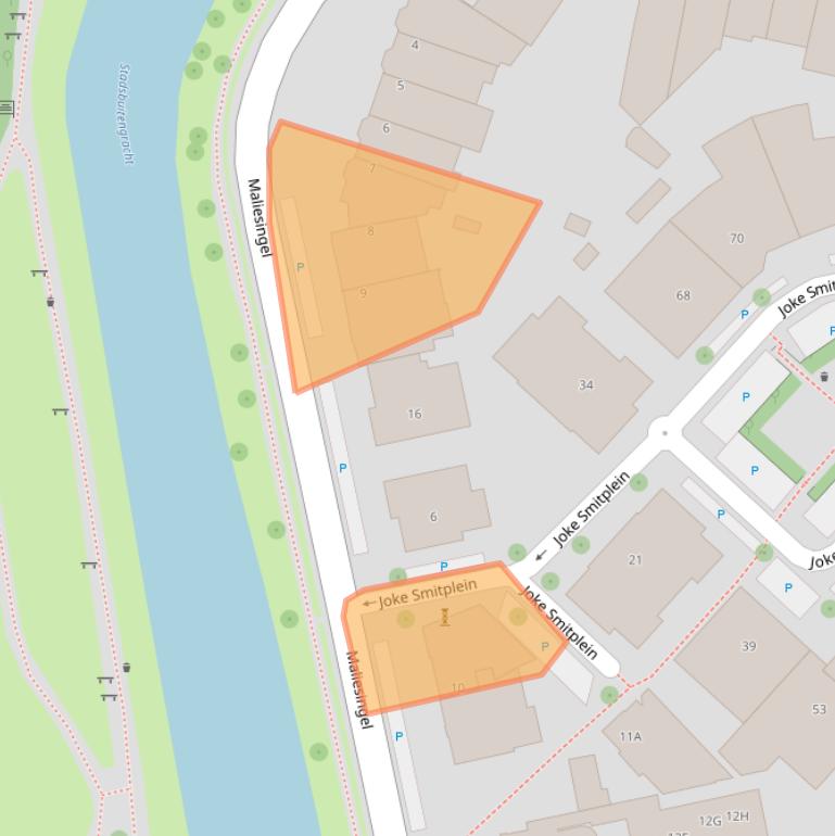 Kaart van postcodegebied 3581BB.