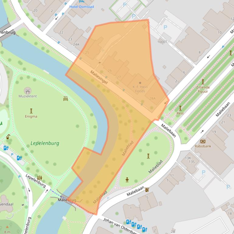 Kaart van postcodegebied 3581BH.