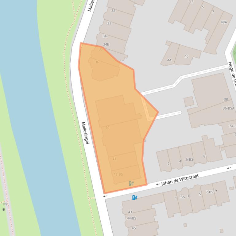 Kaart van postcodegebied 3581BK.