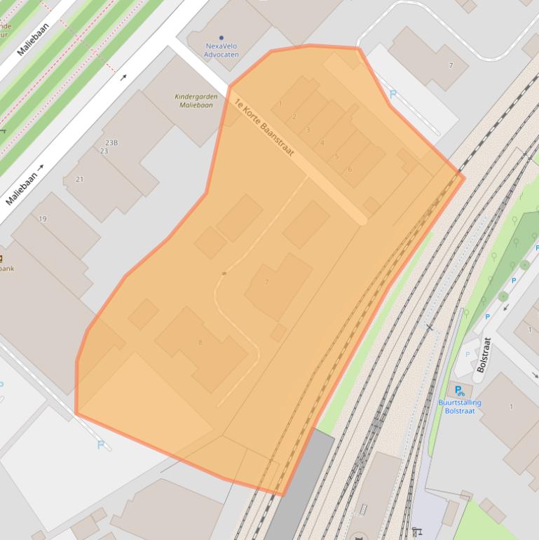 Kaart van postcodegebied 3581BX.