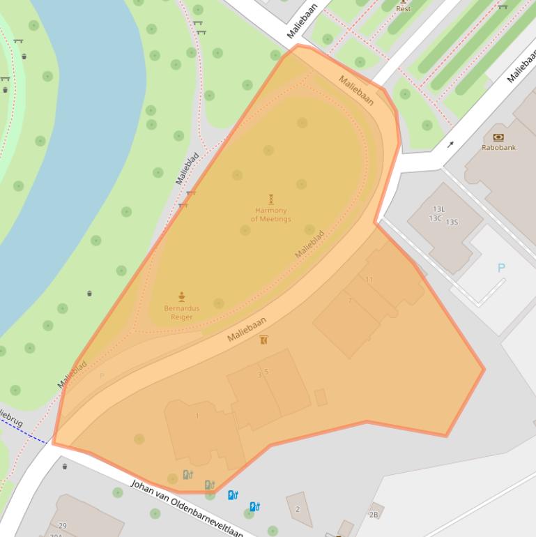 Kaart van postcodegebied 3581CA.