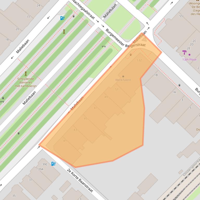 Kaart van postcodegebied 3581CD.