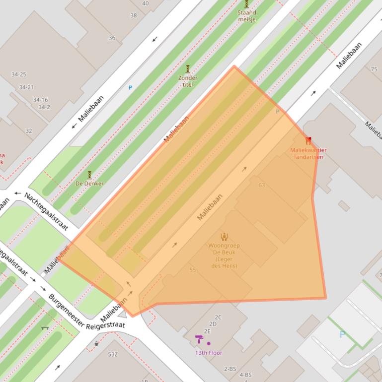 Kaart van postcodegebied 3581CE.