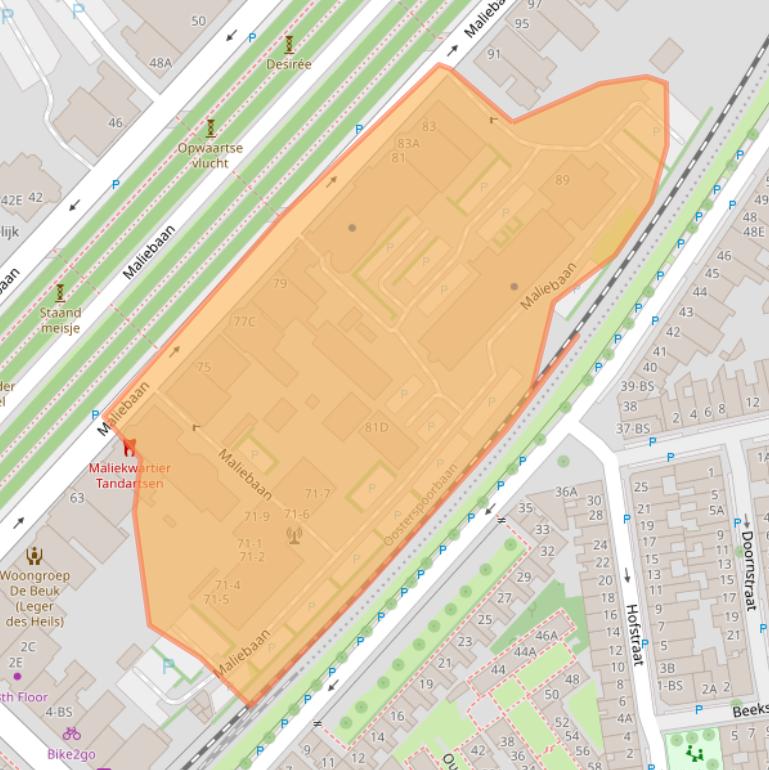 Kaart van postcodegebied 3581CG.