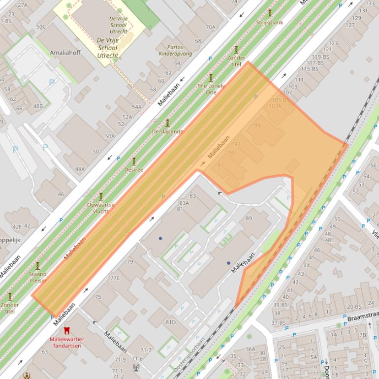 Kaart van postcodegebied 3581CH.