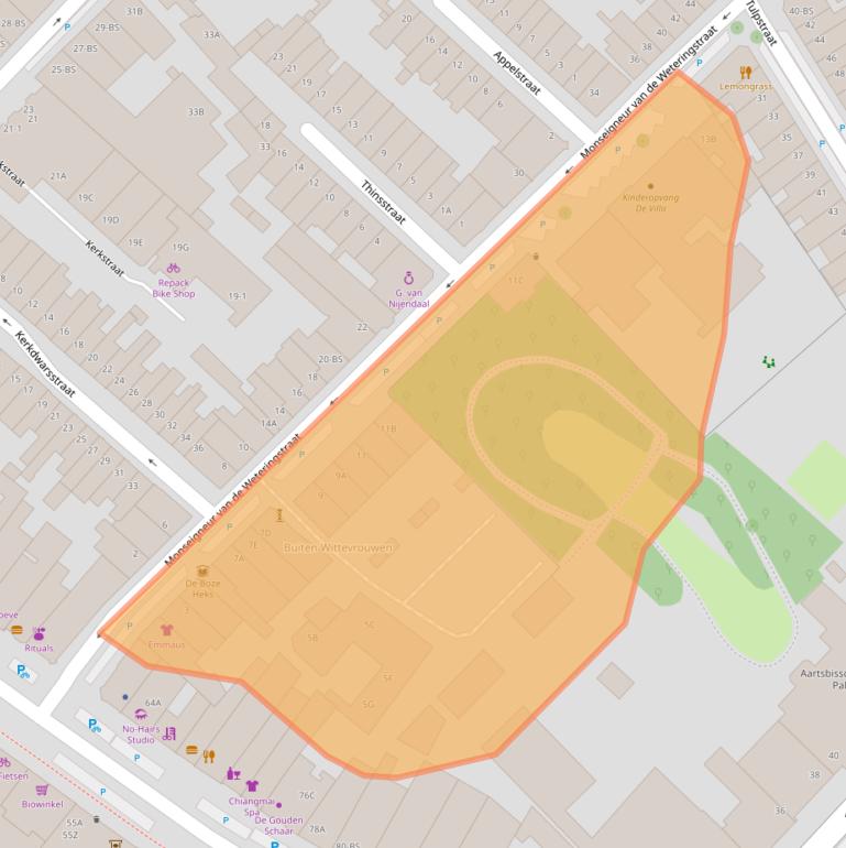 Kaart van postcodegebied 3581EA.