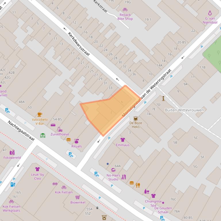 Kaart van postcodegebied 3581EG.