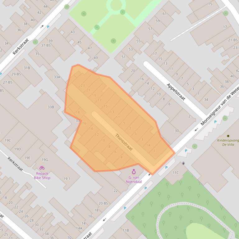 Kaart van postcodegebied 3581EP.