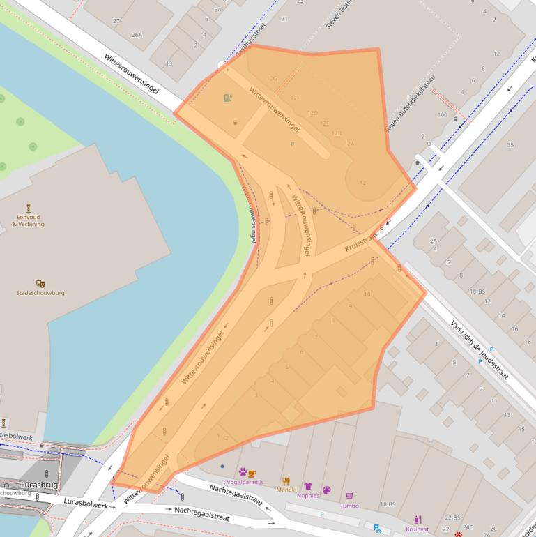 Kaart van postcodegebied 3581GA.