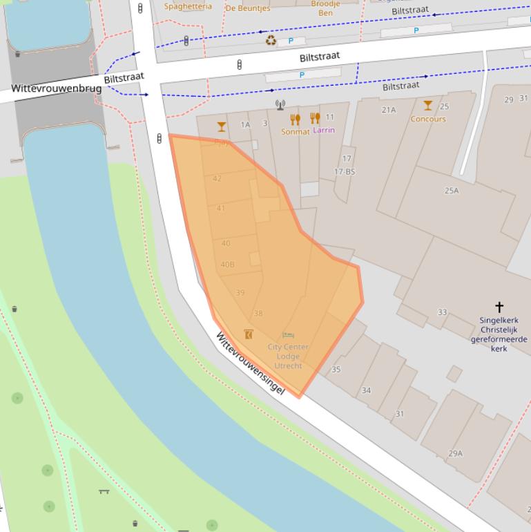 Kaart van postcodegebied 3581GD.